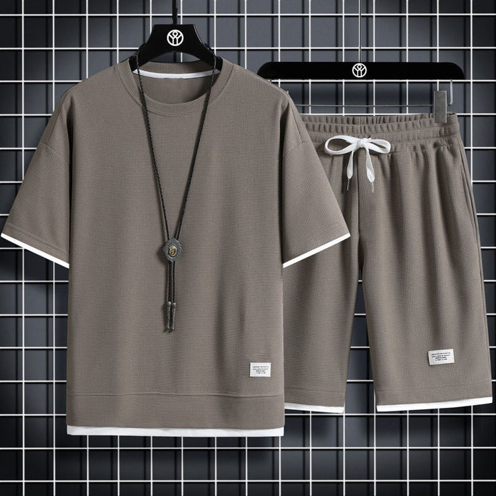 Set Sportivo Uomo | Struttura a Waffle & Traspirante | Vestibilità Larga | Poliestere