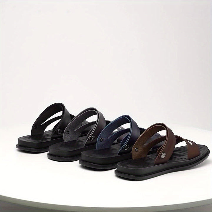 Sandali da uomo | Slip-On Casual | Fatto a mano & Confortevole | Design estivo in microfibra
