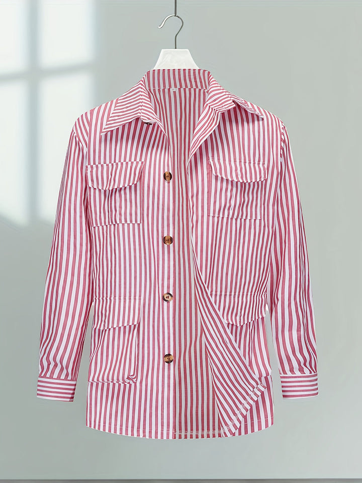 Giacca da uomo | Righe verticali | Maniche lunghe | Formale e casual | Poliestere-cotone