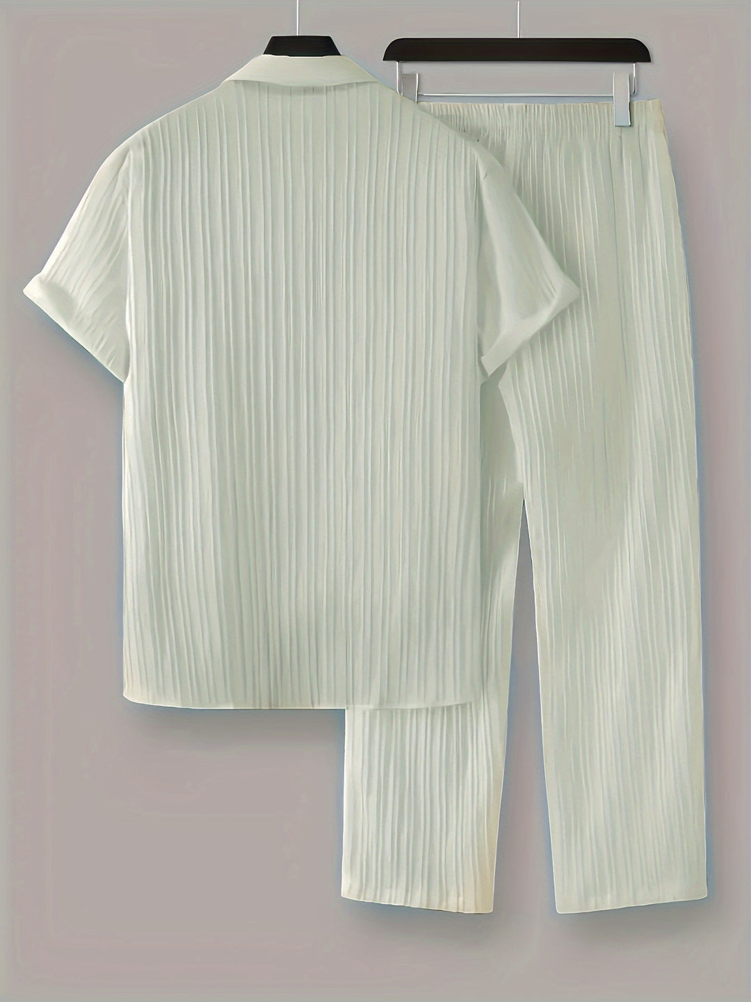 Set da Uomo a Due Pezzi | Camicia a Righe & Pantaloni con Coulisse | Casual & Confortevole