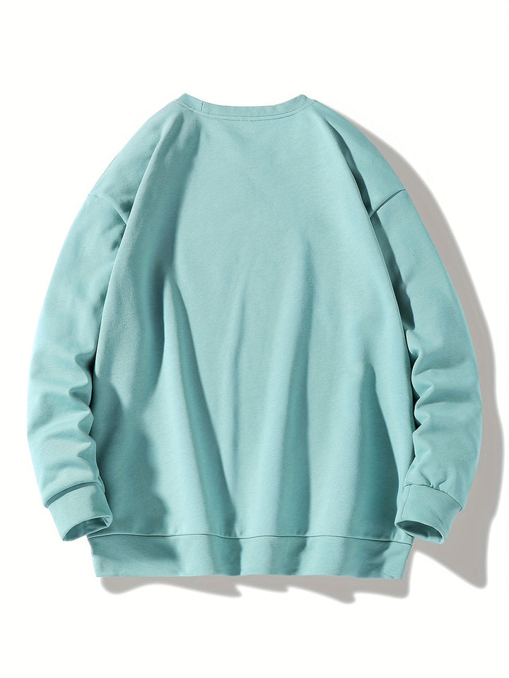 Felpa da Uomo | Stile e Versatilità | Colore Unito con Collo Rotondo | Primavera e Autunno