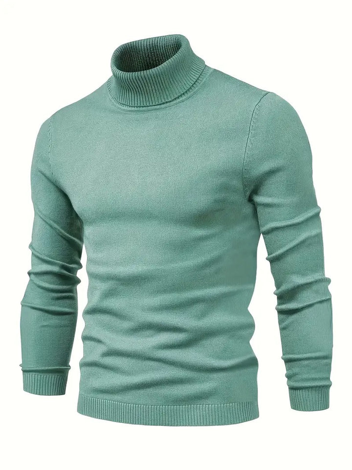 Maglione da uomo in maglia | Caldo e avvolgente | Morbido tessuto in poliestere e viscosa | Collo alto