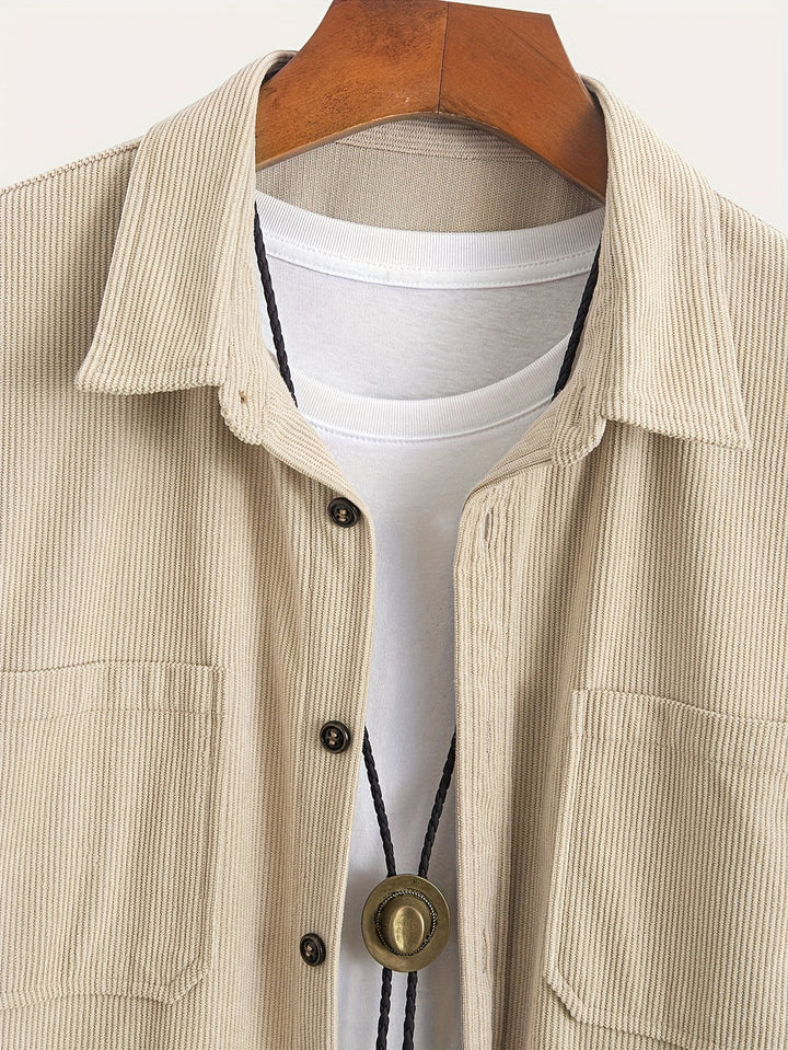 Giacca da uomo | Maniche lunghe con bottoni | Tasche sul petto | Colletto classico | Velluto a coste