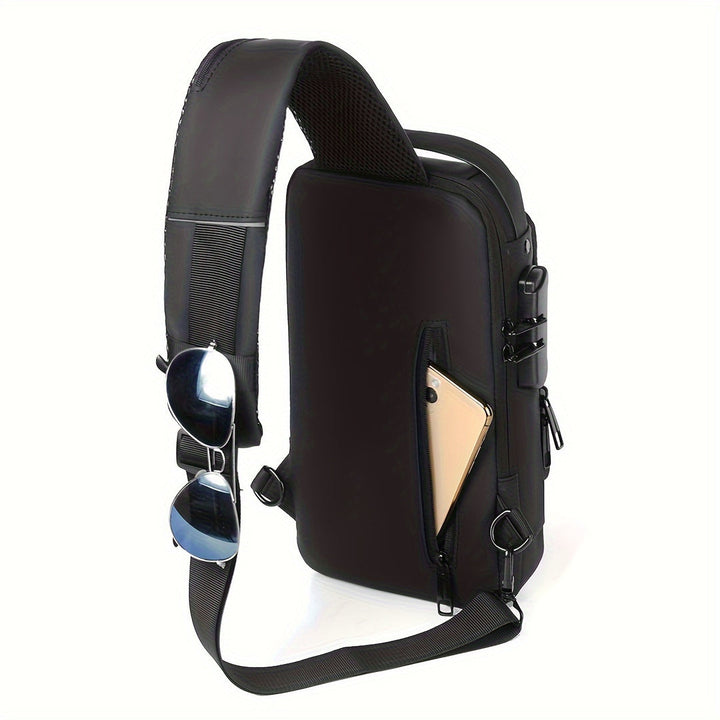Borse a Tracolla per Uomini | Antifurto & Porta di Ricarica USB | Moto & Sport all'Aria Aperta | Tessuto Oxford Durevole