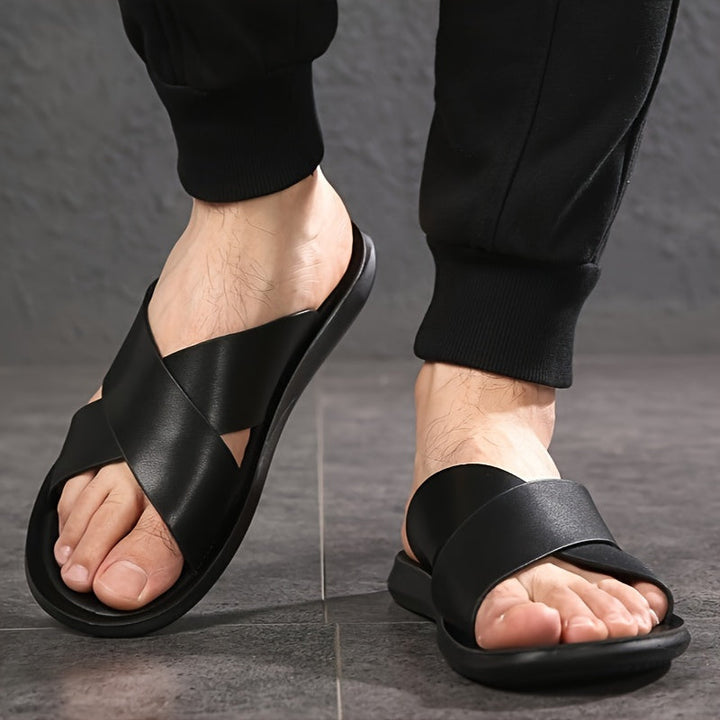 Pantofole da Uomo | Sandali Aperto con Cinghie Incrociate | Suola in PU e Gomma Antiscivolo | Scarpe Estive Leggere