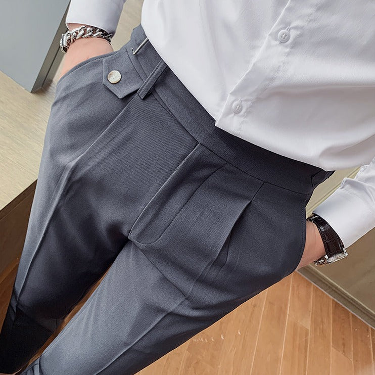 Pantaloni Uomo | Slim Fit | Stile Casual Elegante Inglese | Modello Uniforme e Dritto