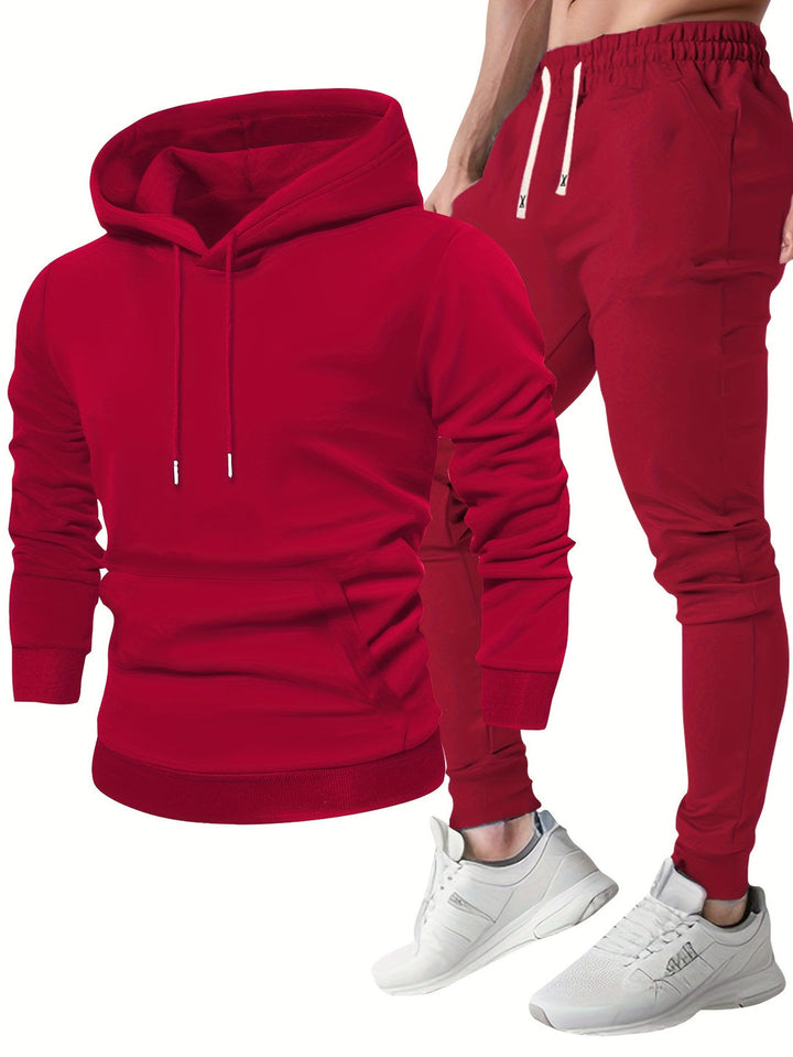 Completo Sportivo Uomo | Felpa con Cappuccio & Pantaloni Sportivi | Confortevole & Traspirante | Primavera & Autunno