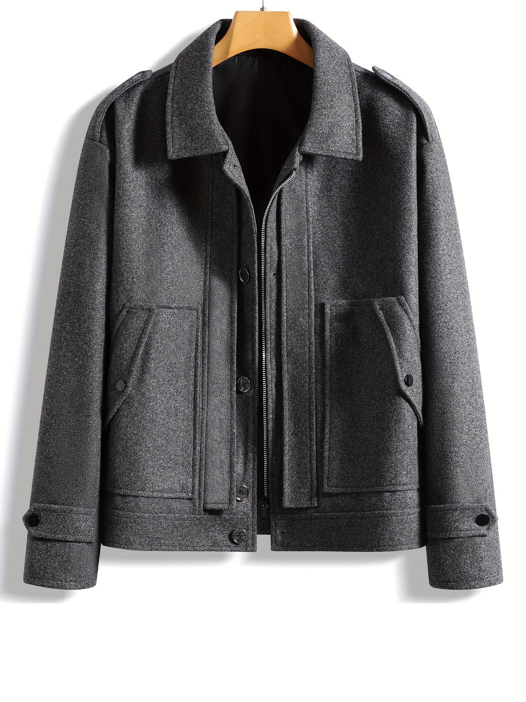 Giacca da uomo | Casual ed elegante | Collo con revers e zip | Caldo poliestere | Inverno