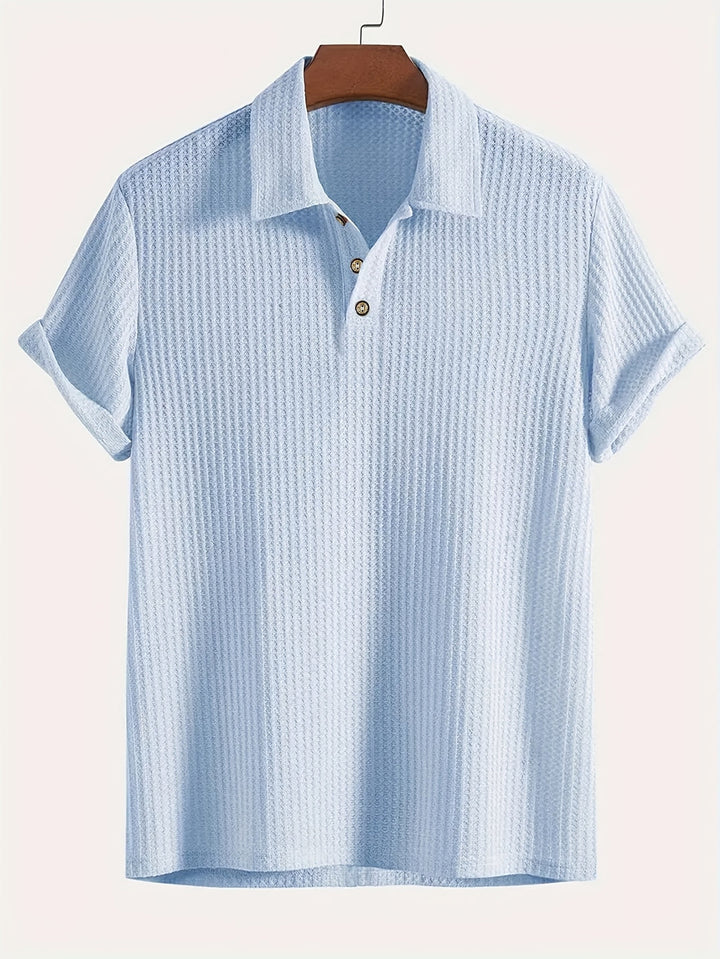 Camicia da Uomo a Costine | Morbida & Traspirante | Stretch & Maniche Corte