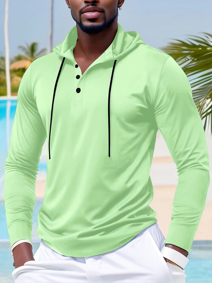 T-Shirt da Uomo | Maniche Lunghe & Cappuccio | Leggera & Traspirante | Primavera