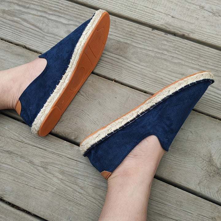 Mocassini da Uomo | Fatti a Mano | Suola in Lino e Canvas | Slip-On Casual