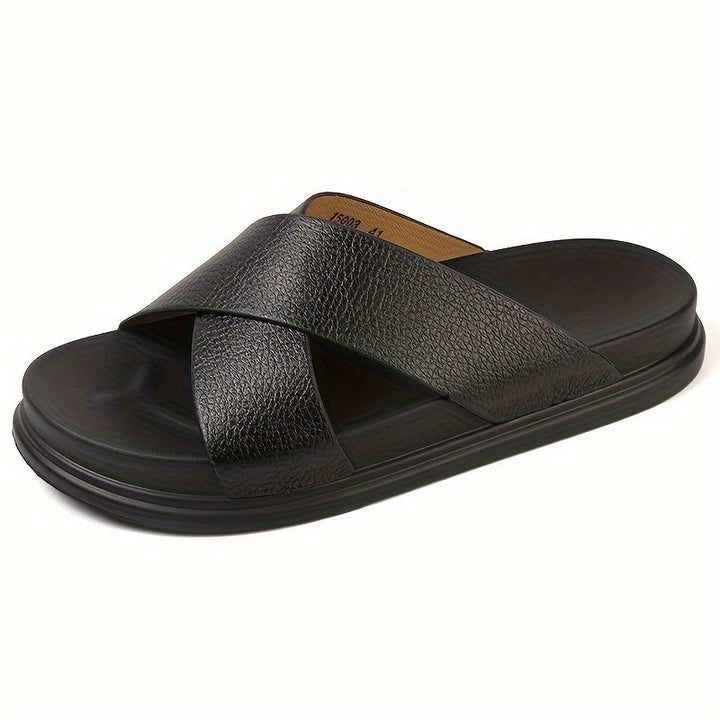 Sandali da Uomo | Antiscivolo & Confortevoli | Casual & Outdoor | Ecopelle Nera
