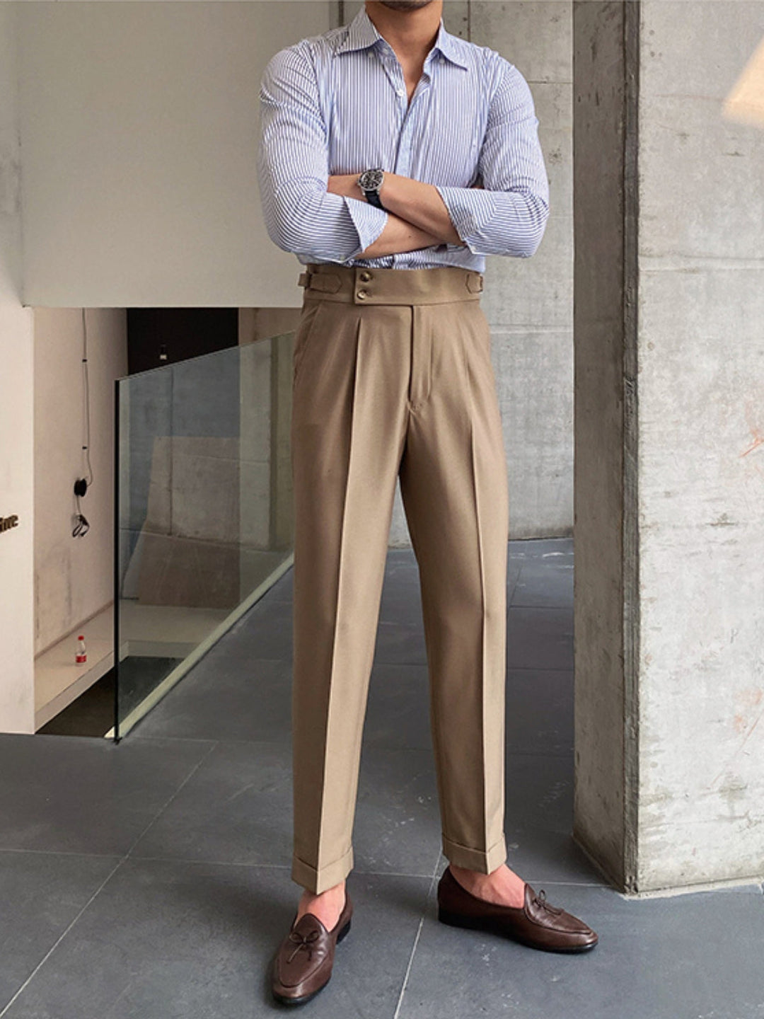 Pantaloni da Uomo | Vita Alta | Modello Gurkha | Elegante & Professionale
