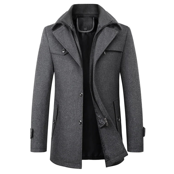 Cappotto Uomo | Lana Sintetica Calda | Tessuto a Nodi