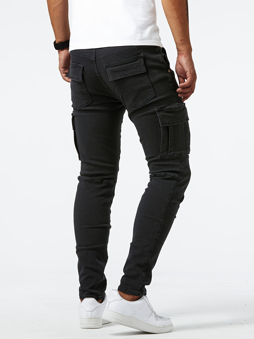 Jeans Cargo da Uomo | Slim Fit | Denim Elasticizzato | Più Tasche | Stile Casual