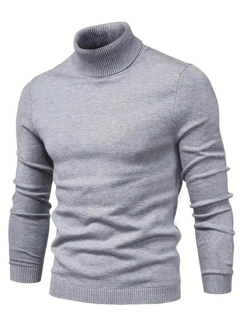 Maglione da uomo in maglia | Caldo e avvolgente | Morbido tessuto in poliestere e viscosa | Collo alto