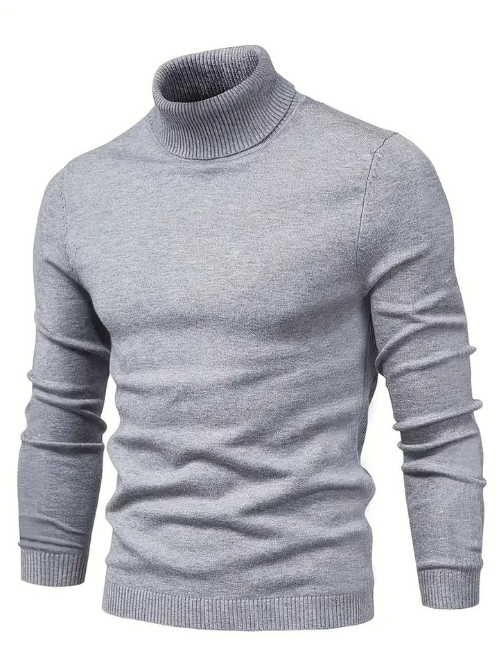 Maglione da uomo in maglia | Caldo e avvolgente | Morbido tessuto in poliestere e viscosa | Collo alto