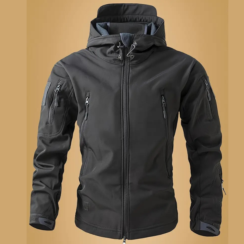 Giubbotto Uomo Invernale | Slim Fit Tattico | Softshell Antivento | Con Cappuccio