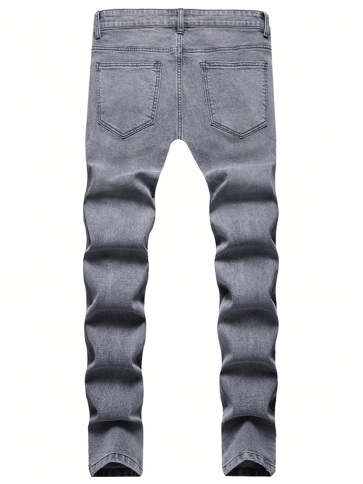 Jeans Uomo | Denim Elasticizzato | Dettagli Trendy e Strappati | Tutte le Stagioni