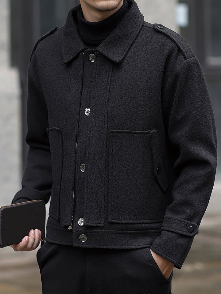 Giacca da uomo | Casual ed elegante | Collo con revers e zip | Caldo poliestere | Inverno