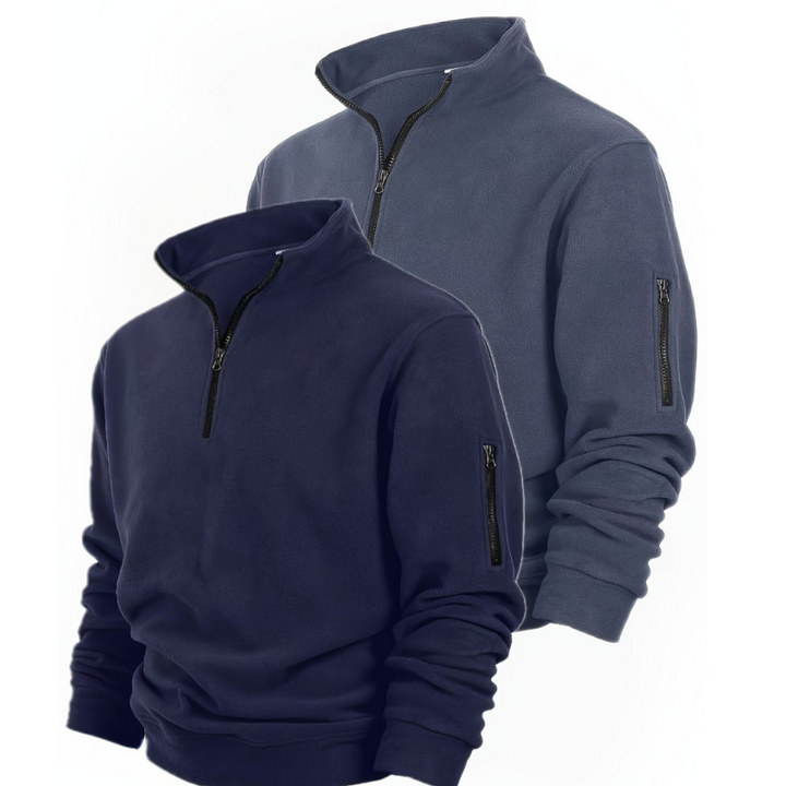 Maglioni Uomo | Felpa Henley a 2 pezzi con mezza zip | Casual