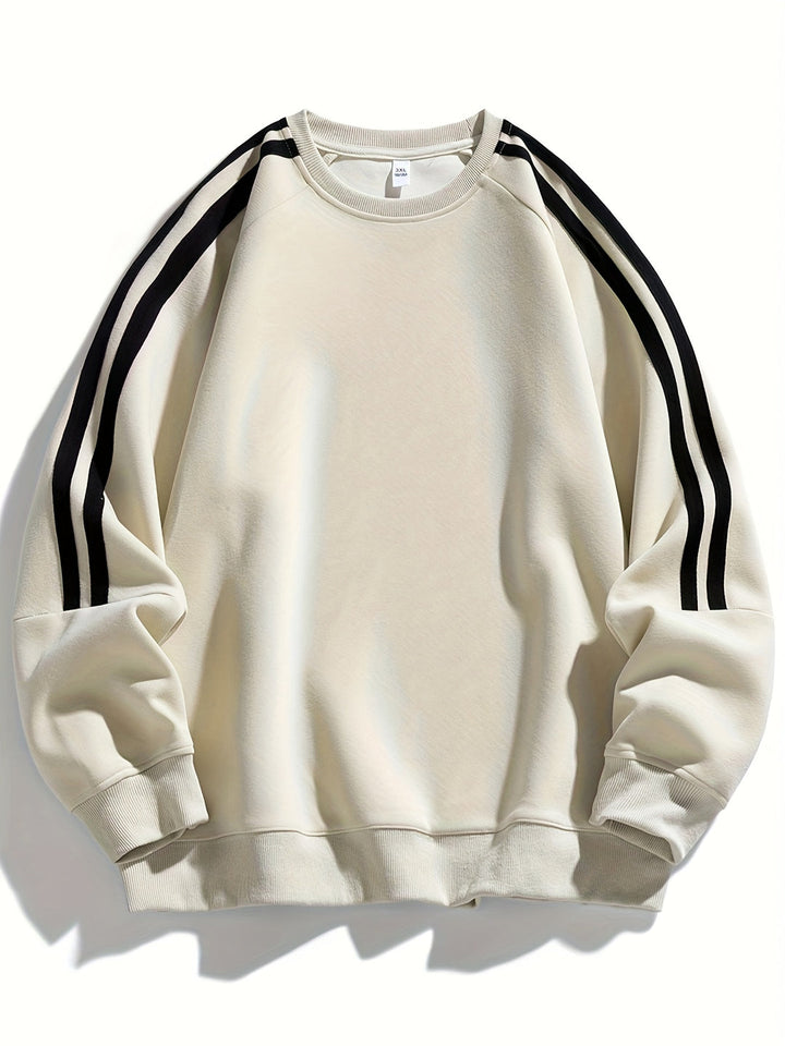 Maglione Uomo | Elegante & Traspirante | Design Laterale Striato | Collo Classico