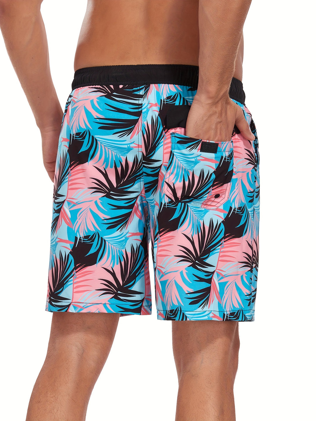 Costume da bagno da uomo | Stampa hawaiana e fenicottero | Asciugatura rapida e con cordino