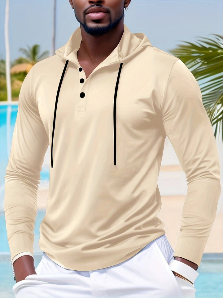 T-Shirt da Uomo | Maniche Lunghe & Cappuccio | Leggera & Traspirante | Primavera