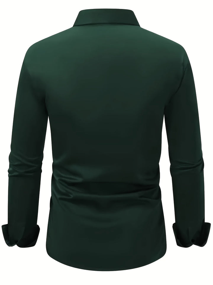 Camicia da Uomo | Semi-Trasparente & Elegante | Manica Lunga & Colletto Revers