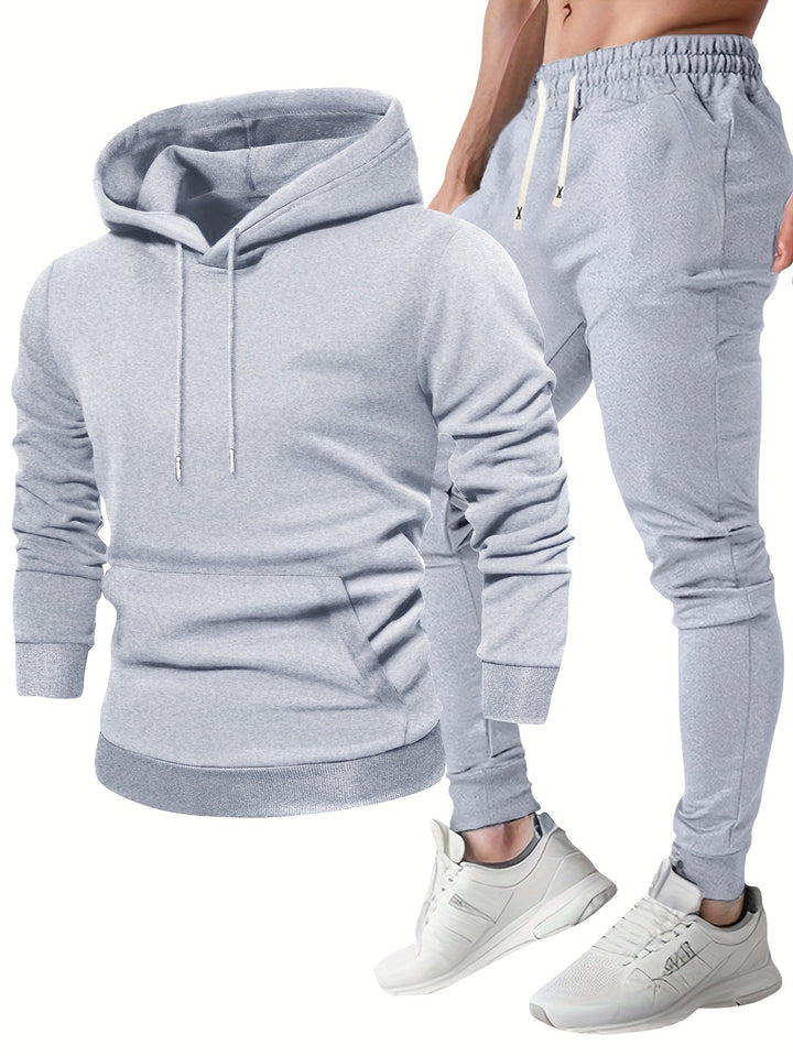 Completo Sportivo Uomo | Felpa con Cappuccio & Pantaloni Sportivi | Confortevole & Traspirante | Primavera & Autunno