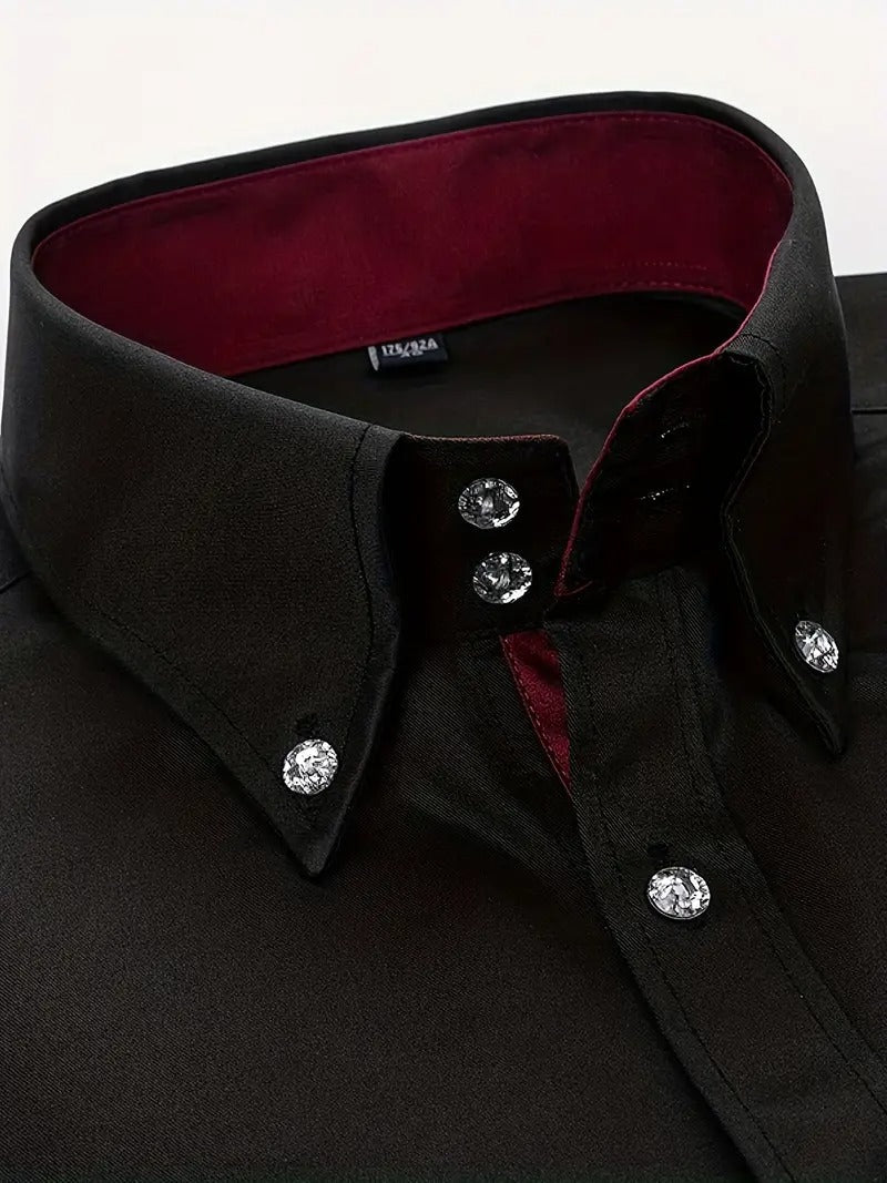 Camicia Formale da Uomo | Elegante & Professionale | Maniche Lunghe & Chiusura con Bottone | Abbigliamento Primaverile