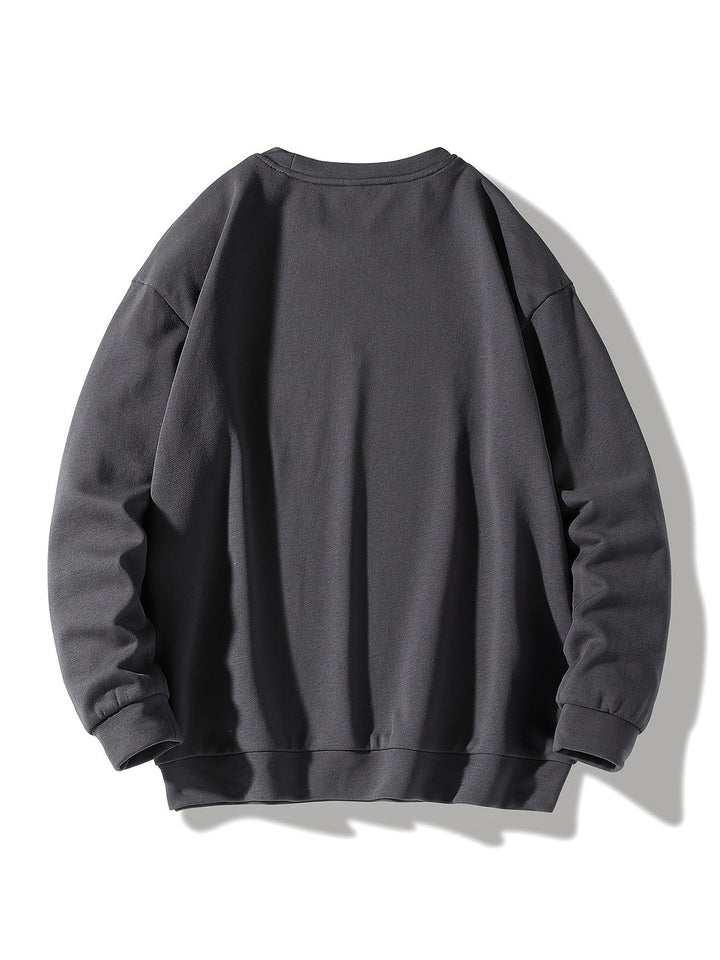 Felpa da Uomo | Stile e Versatilità | Colore Unito con Collo Rotondo | Primavera e Autunno