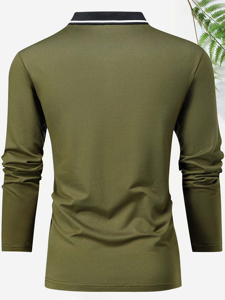 Maglietta da Rugby Casual per Uomini | Collo a V & Maniche Lunghe | Primavera & Autunno | Polo