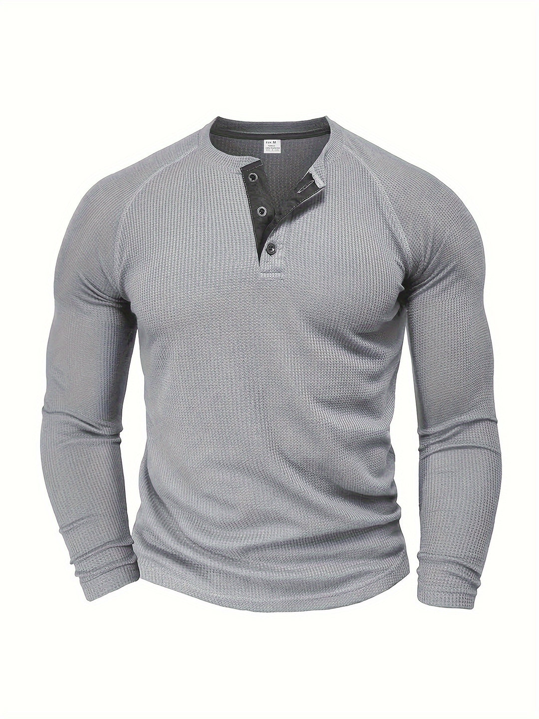 Camicia Henley Uomo | Design Unito | Collo Rotondo & Mezza Chiusura | Maniche Lunghe