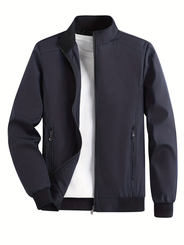 Giacca Leggera da Uomo | Antivento con Zip | Colletto Alto | Poliestere