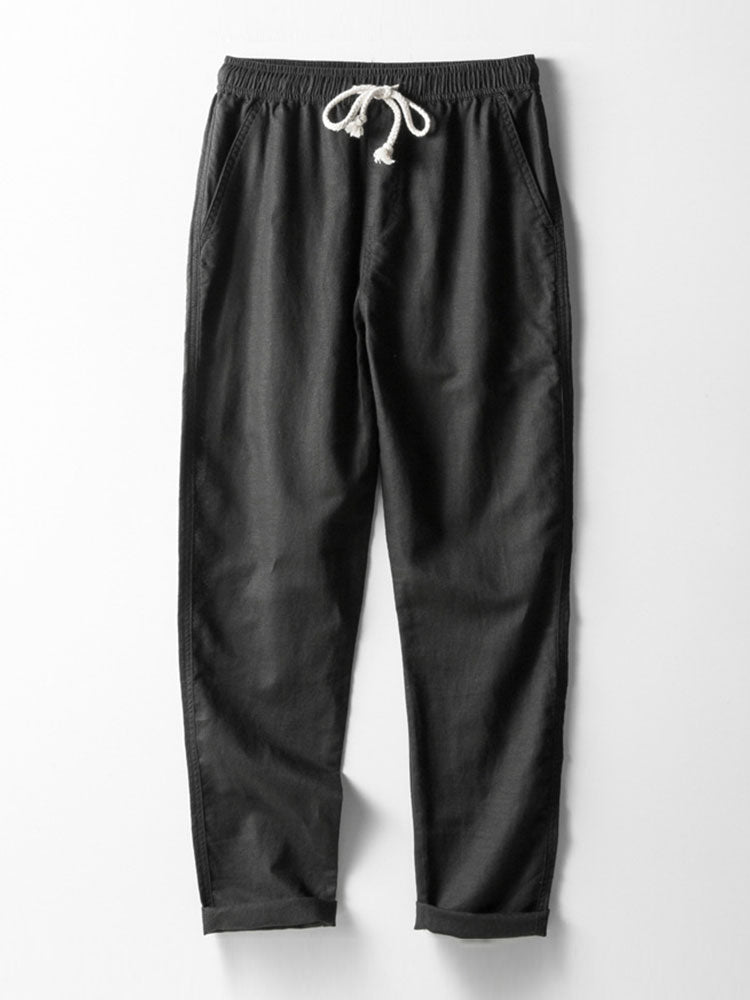 Set Uomo | Maglietta a Manica Corta & Pantaloni | Traspirante & Casual | Mix di Lino & Cotone