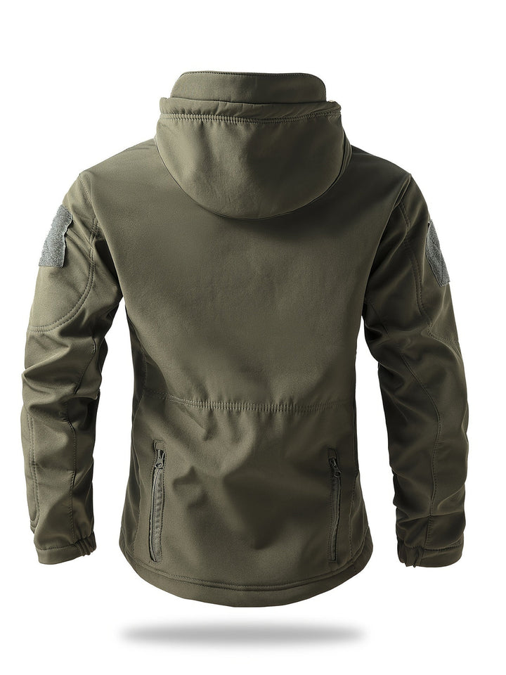 Giacca a vento da uomo | Traspirante & Tattica | Leggera & Elastica | Con Cappuccio & Zip