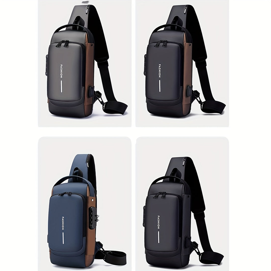 Borse a Tracolla per Uomini | Antifurto & Porta di Ricarica USB | Moto & Sport all'Aria Aperta | Tessuto Oxford Durevole