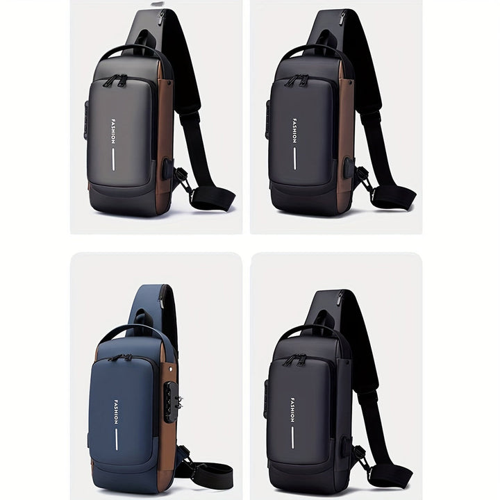Borse a Tracolla per Uomini | Antifurto & Porta di Ricarica USB | Moto & Sport all'Aria Aperta | Tessuto Oxford Durevole