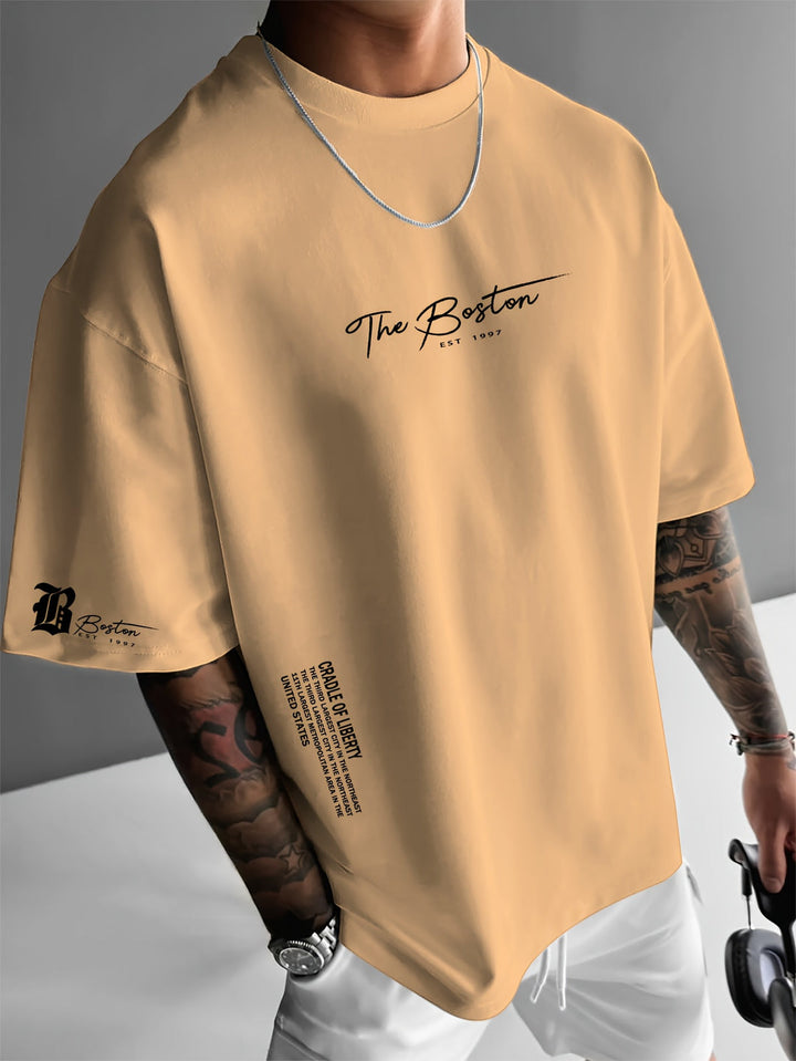 T-shirt da Uomo | Stampa Slogan Trendy | Vestibilità Larga | Estate