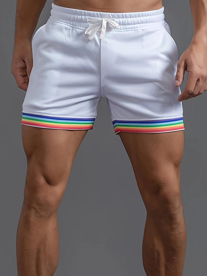 Short Sportivo Uomo | Strisce Arcobaleno | Corda & Tasche | Streetwear Estivo Casual