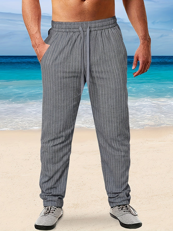 Pantaloni da Uomo | Vestibilità Larga | A Righe & Confortevoli | Outdoor & Vacanza