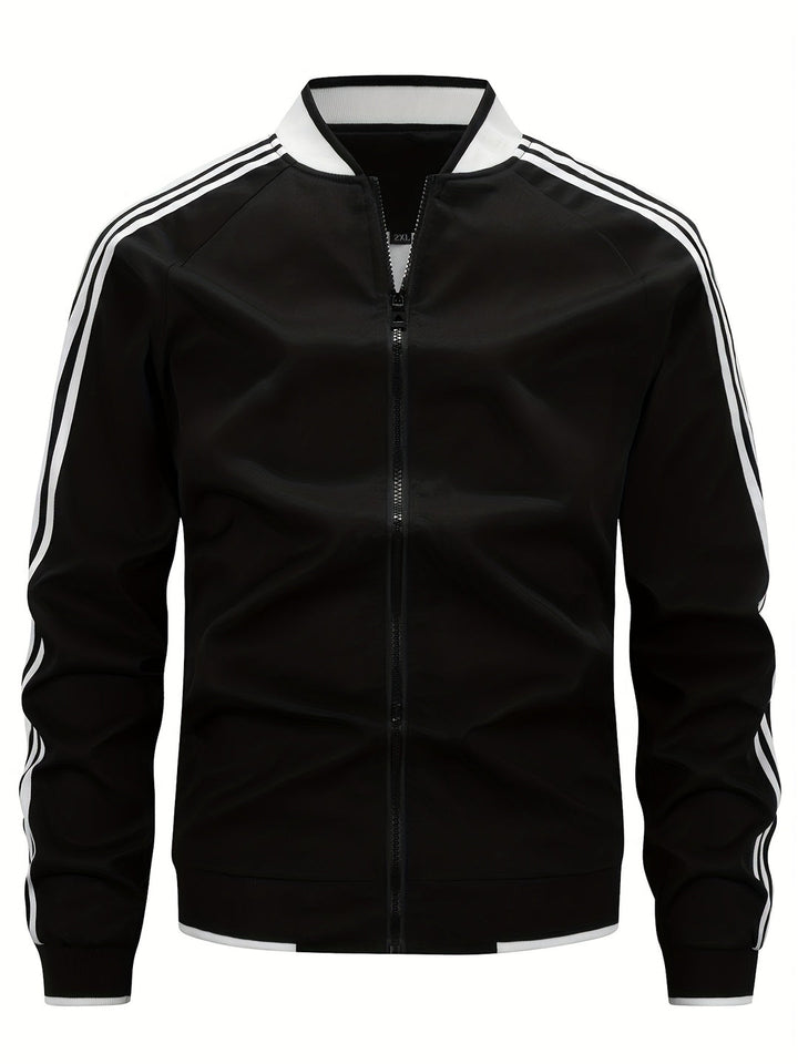 Gilet Sportivo da Uomo | Leggero & Traspirante | Collo alla Baseball & Maniche Striate | Verde