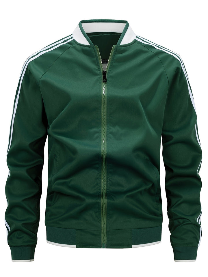 Gilet Sportivo da Uomo | Leggero & Traspirante | Collo alla Baseball & Maniche Striate | Verde