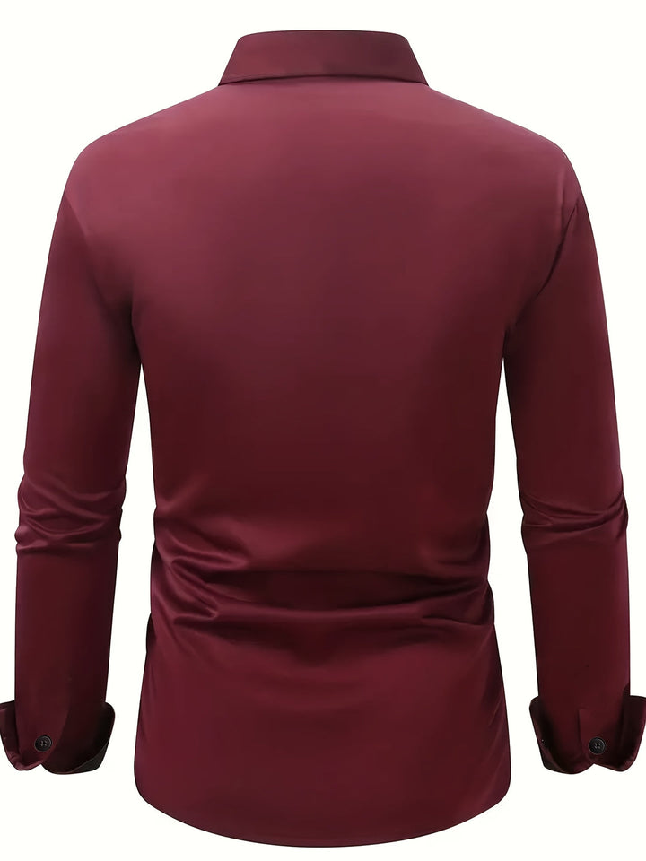 Camicia da Uomo | Semi-Trasparente & Elegante | Manica Lunga & Colletto Revers
