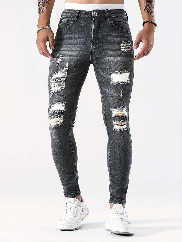 Jeans Slim Fit da Uomo | Distressed & Lavati | Stretch Medio | Denim