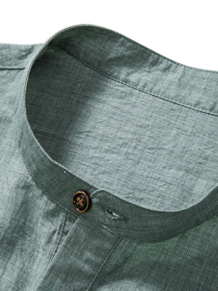 Set Uomo | Maglietta a Manica Corta & Pantaloni | Traspirante & Casual | Mix di Lino & Cotone