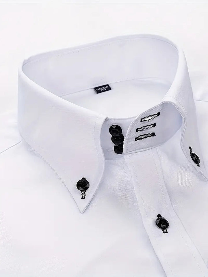 Camicia Formale da Uomo | Elegante & Professionale | Maniche Lunghe & Chiusura con Bottone | Abbigliamento Primaverile