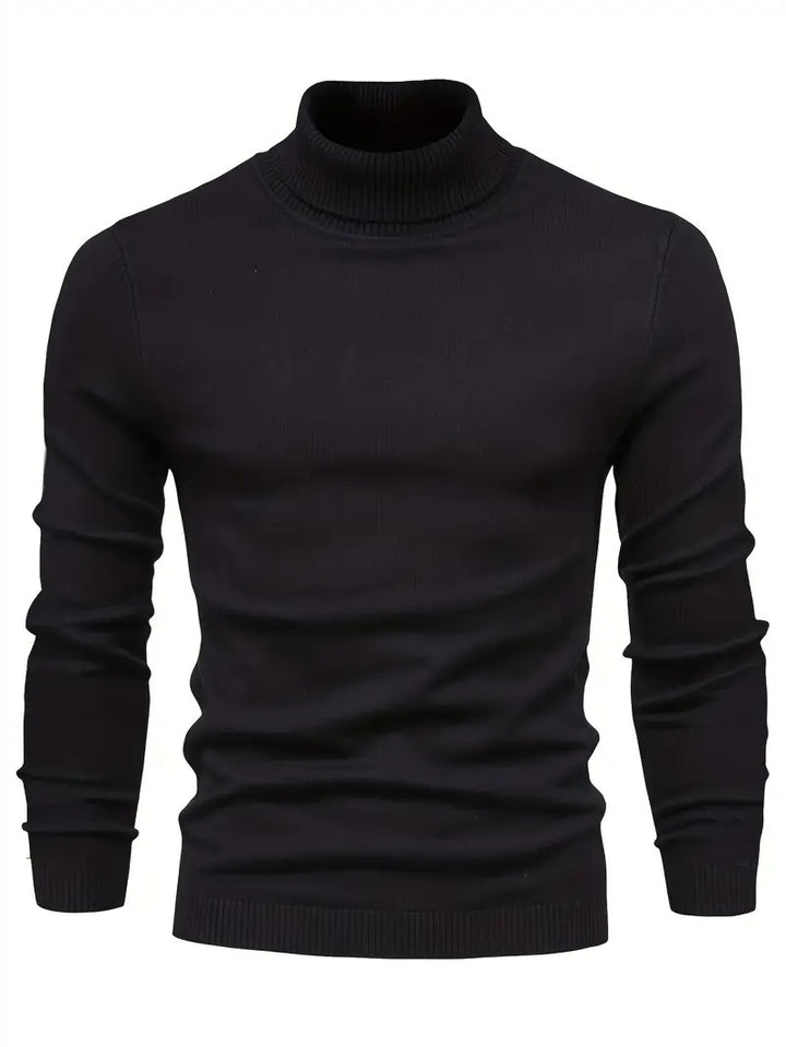 Maglione da uomo in maglia | Caldo e avvolgente | Morbido tessuto in poliestere e viscosa | Collo alto