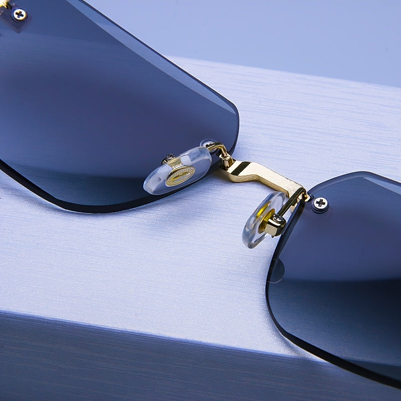 Occhiali da sole da uomo | Lenti sfumate | Montatura metallica senza bordi | Elegante e leggero